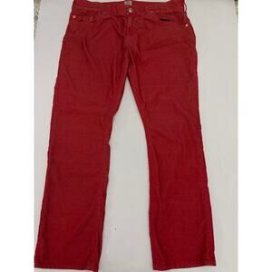 VTG True Religion Pants Red Corduroy Jeans Straight Leg Men’s Size 40